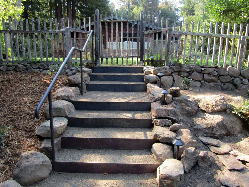 Durable flatwork connecting outdoor living areas