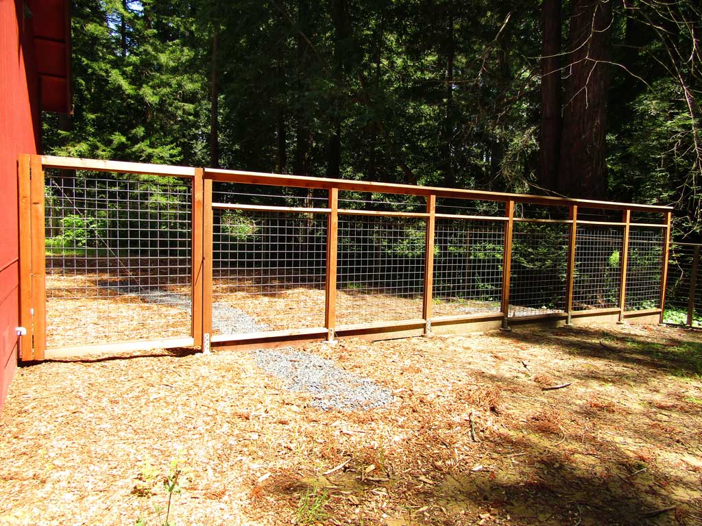 Completed wood structure within the landscape