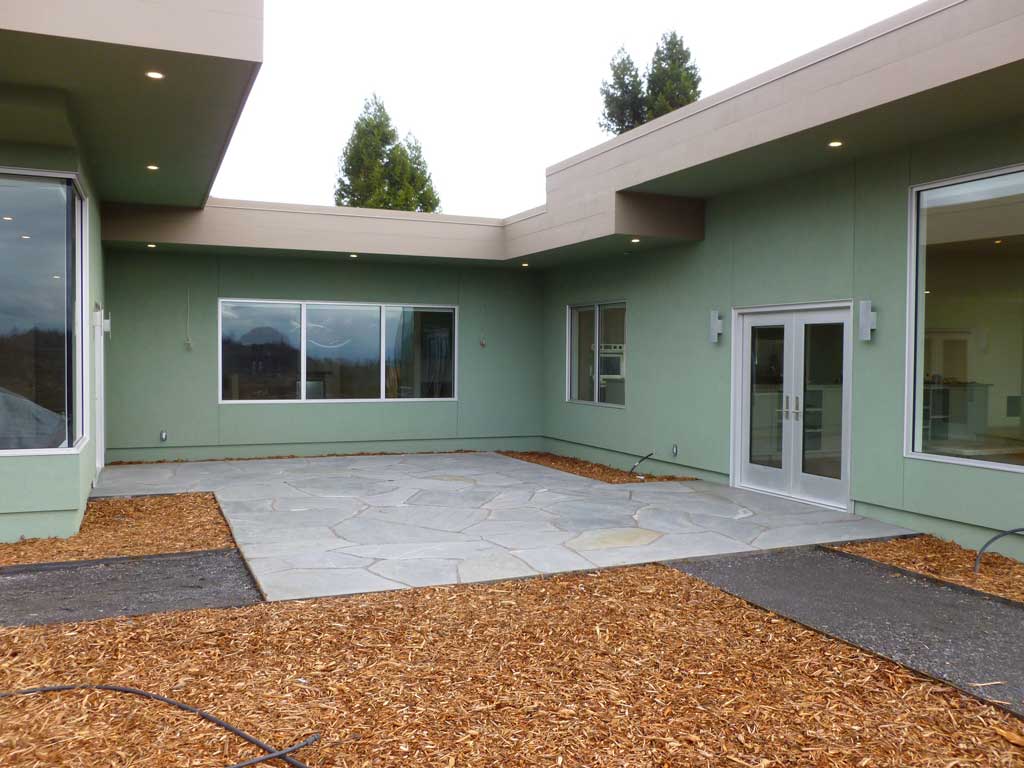 Natural-stone hardscaping on a Sonoma County property